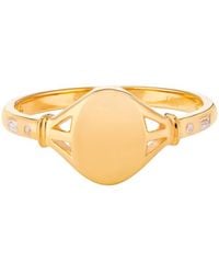 V By Laura Vann - Tilly 18kt -plated Signet Pinky Ring - Lyst