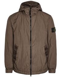 Stone Island - Hooded Crinkled Shell Jacket - Lyst