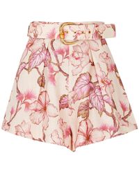 Zimmermann - Matchmaker Floral-print Linen Shorts - Lyst