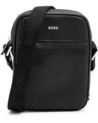 BOSS - Zair Saffiano Leather Cross-Body Bag - Lyst