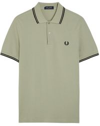 Fred Perry - Twin Tipped Logo Piqué Cotton Polo Shirt - Lyst