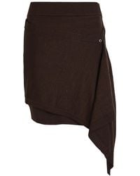 Lemaire - Buttoned-Panel Fine-Knit Mini Skirt - Lyst