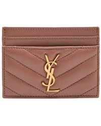 Saint Laurent - Cassandre Quilted Leather Card Holder - Lyst