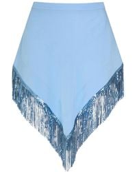 Rabanne - Fringed Chains Asymmetric Woven Skirt - Lyst