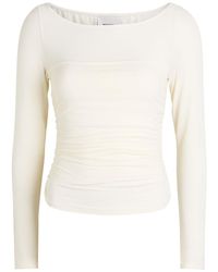 Reformation - Julian Ruched Stretch-Knit Top - Lyst
