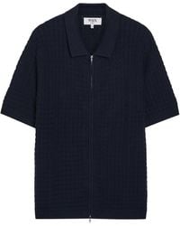 Wax London - Goldie Textured-Knit Cotton Polo Shirt - Lyst