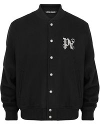 Palm Angels - Logo-embroidered Wool-blend Varsity Jacket - Lyst