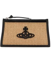 Vivienne Westwood - Logo-Appliquéd Raffia Clutch - Lyst