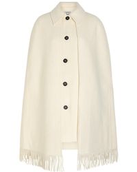 TOTEME - Fringed Wool-Blend Cape Coat - Lyst