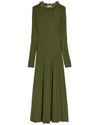 Rabanne - Chain-Embellished Cable-Knit Midi Dress - Lyst