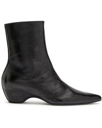 KHAITE - Sybil 40 Glossed Leather Ankle Boots - Lyst