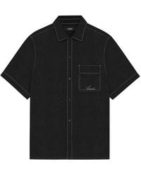 Amiri - Contrast-Stitch Linen-Blend Shirt - Lyst