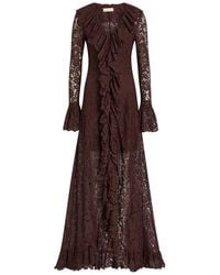 De La Vali - Clementina Ruffled Guipure Lace Maxi Dress - Lyst