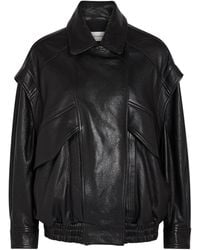 Nour Hammour - Micah Grained Leather Jacket - Lyst