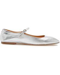 Aeyde - Metallic Leather Mary Jane Flats - Lyst