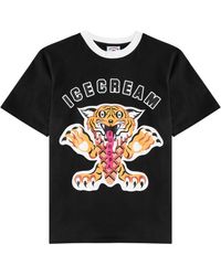 ICECREAM - Tiger Logo-Print Cotton T-Shirt - Lyst
