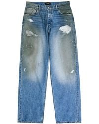 NAHMIAS - Dirty Wash Distressed Straight-Leg Jeans - Lyst