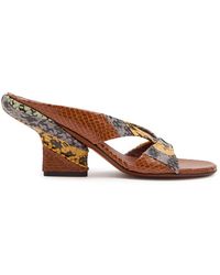 Dries Van Noten - Patchwork Crocodile-Effect Leather Mules - Lyst