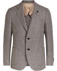 Lardini - Houndstooth Wool And Silk-Blend Blazer - Lyst