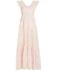 LoveShackFancy - Chessie Floral-Print Cotton Maxi Dress - Lyst
