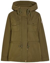 Moncler - Serin Hooded Drawstring Waxed Poplin Parka Jacket - Lyst