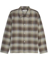 Our Legacy - Box Checked Linen-blend Shirt - Lyst