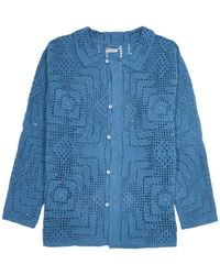 Bode - Overdyed Crocheted Shirt - Lyst