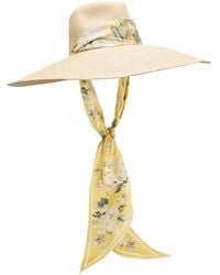 Zimmermann - Scarf-Embellished Straw Sun Hat - Lyst