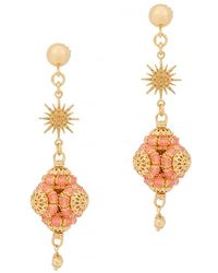 Soru Jewellery Loredana 24kt Gold-plated Drop Earrings - Pink