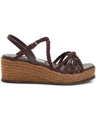 Jimmy Choo - Nyra 60 Braided Leather Espadrille Sandals - Lyst