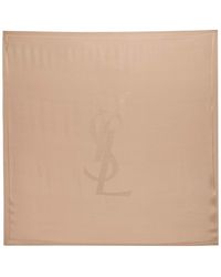 Saint Laurent - Grand Logo-Jacquard Silk Scarf - Lyst