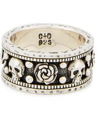 Clocks and Colours - Brimstone Skull-Embellished Sterling Ring - Lyst
