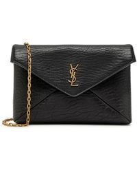 Saint Laurent - Envelope Grained Leather Pouch - Lyst
