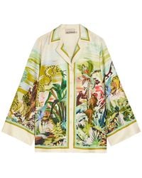 ALÉMAIS - Jungle Boogie Printed Silk Shirt - Lyst