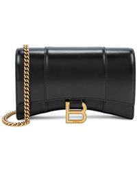 Balenciaga - Hourglass Leather Wallet-On-Chain, Wallet, , Leather - Lyst