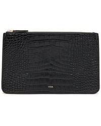 TOTEME - Crocodile-Embossed Leather Clutch - Lyst
