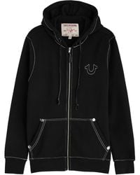 True Religion - Big T Hooded Cotton-Blend Sweatshirt - Lyst