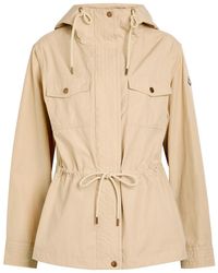 Moncler - Serin Hooded Drawstring Waxed Poplin Parka Jacket - Lyst