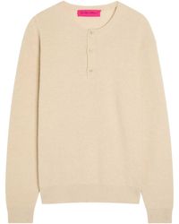 The Elder Statesman - Waffle Cashmere-Knit Henley Jumper - Lyst