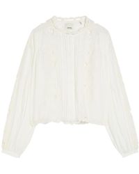 Isabel Marant - Rubra Floral-Embroidered Ramie Blouse - Lyst