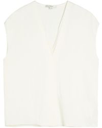 Vince - Double-Layered V-Neck Silk-Blend Top - Lyst