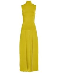 Alaïa - Pleated Stretch Fine-Knit Maxi Dress - Lyst