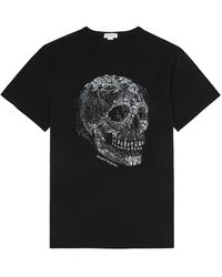 Alexander McQueen - Crystal Skull Printed Cotton T-Shirt - Lyst