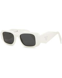 Prada - Rectangle-Frame Sunglasses, Designer-Stamped Wide Arms, 100% Uv Protection - Lyst