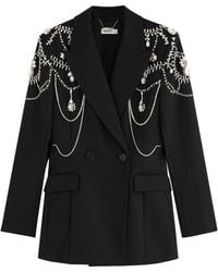 Jonathan Simkhai - Getty Crystal-Embellished Wool-Blend Blazer - Lyst