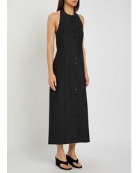 Martin Grant Gathered Drop-waist Silk Midi Dress in Yellow | Lyst