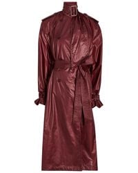 Saint Laurent - Lavallière Double-Breasted Nylon Trench Coat - Lyst