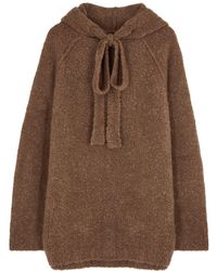 Petar Petrov Ember Brown Hooded Cashmere-blend Sweater