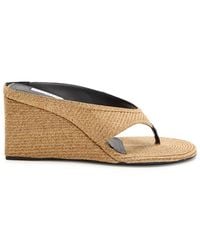 Alaïa - Cube 75 Raffia Thong Wedge Mules - Lyst