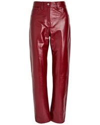 KHAITE - Callum Straight-Leg Leather Trousers - Lyst